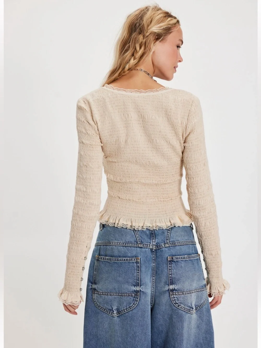 Free People Elliot Smocked Top, XS - Picture 4 of 8